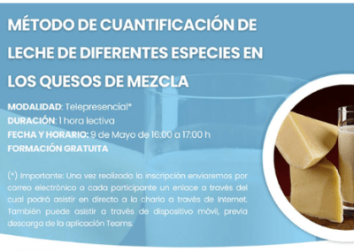 Presentación gratuita: “Método de cuantificación de leche de diferentes especies en los quesos de mezcla”