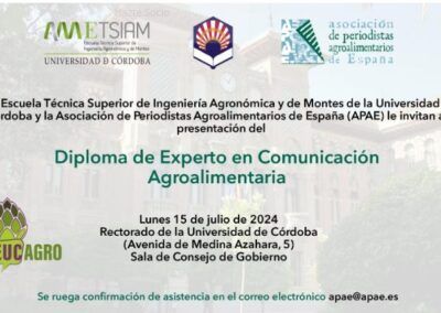 Presentación del Diploma de Experto en Comunicación Agroalimentaria